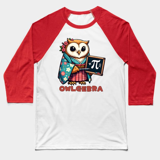 Pi day owl Baseball T-Shirt by Japanese Fever